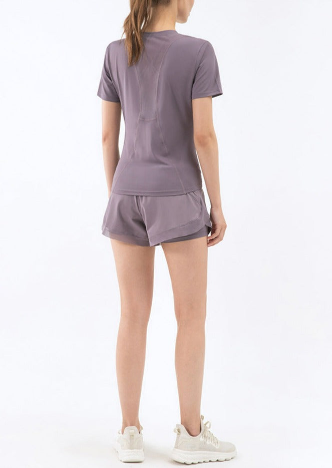 Mesh Lace Lined Active Shorts