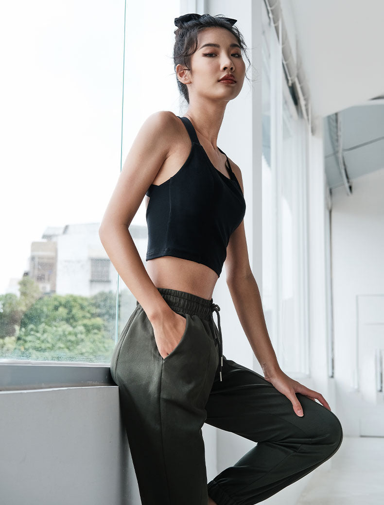 Scoop Neck Back Cross Sports Bra Tank