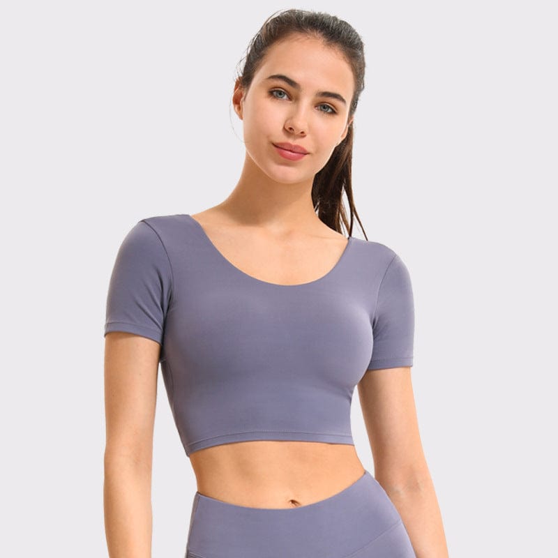 Cross Straps Short Sleeve Active Top