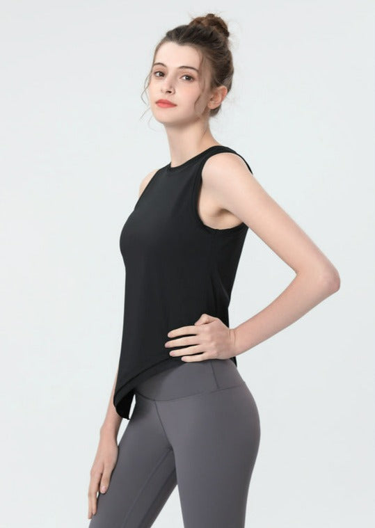 Asymmetrical Hem Split Side Tank