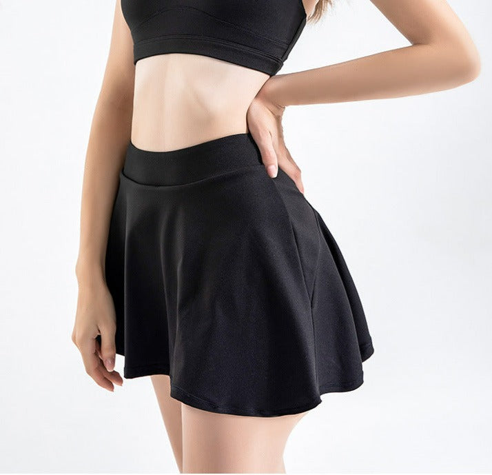 Mini Ruffled Flounce Lined Circle Tennis Skirt