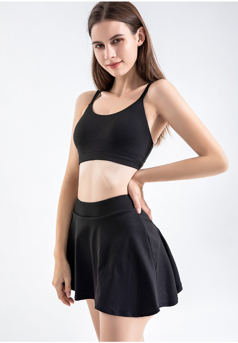 Double Strap Scoop Low Back Sports Bra