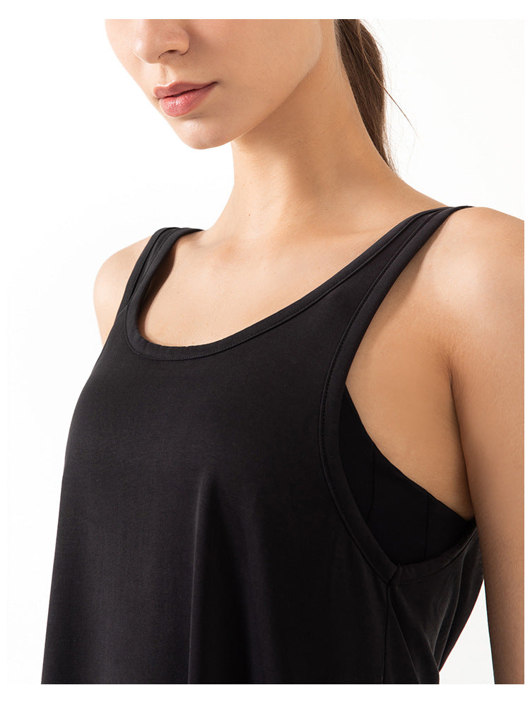 Sleeveless Open Back Split Twist Tank