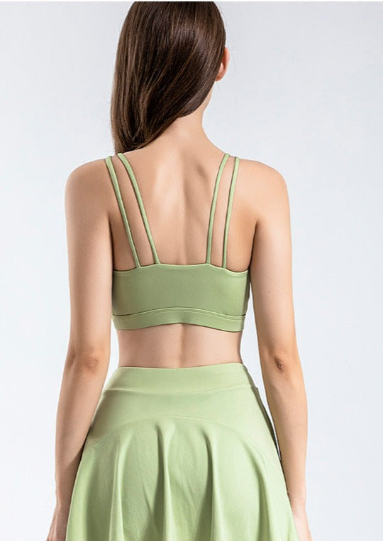 Double Strap Scoop Low Back Sports Bra