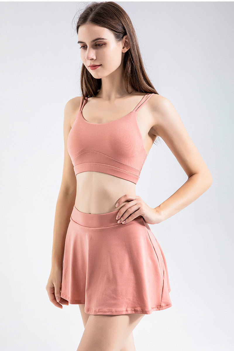 Double Strap Scoop Low Back Sports Bra