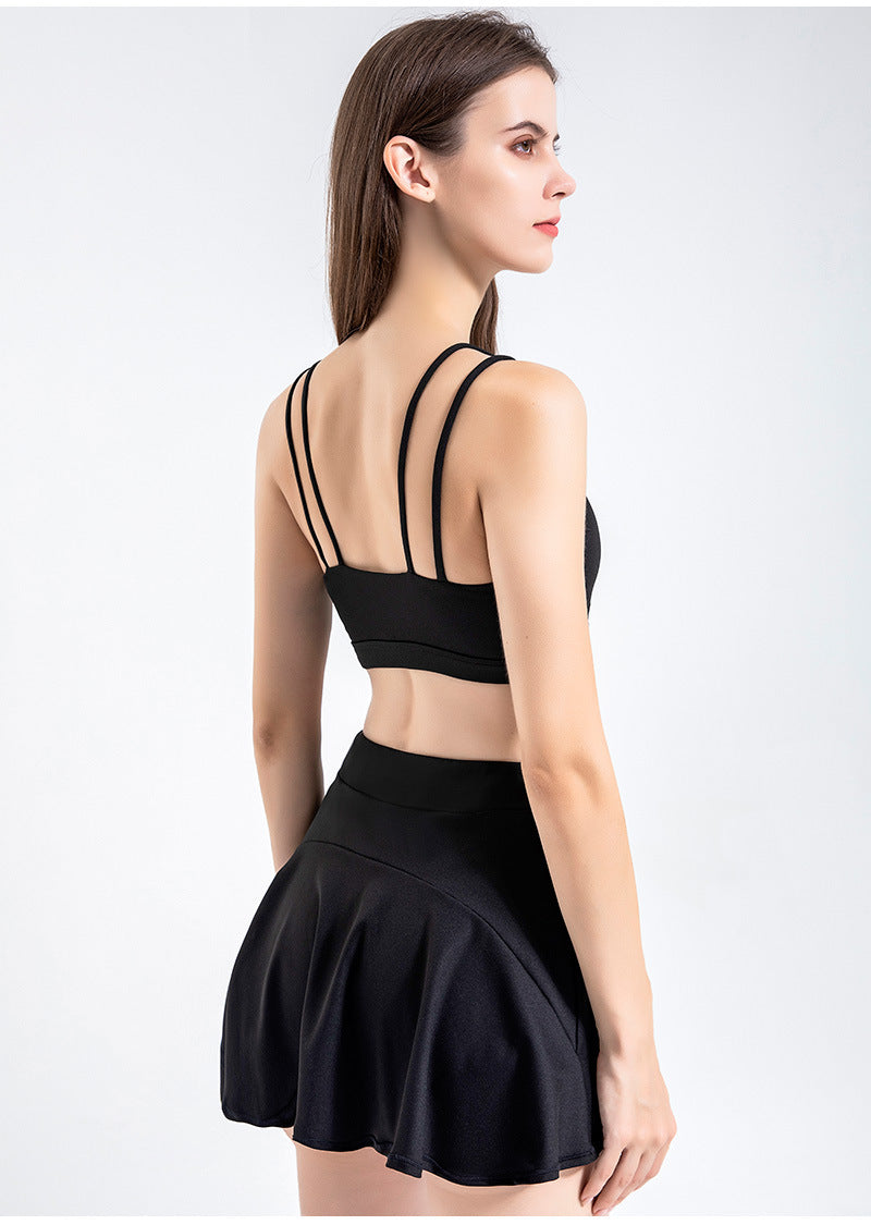 Double Strap Scoop Low Back Sports Bra