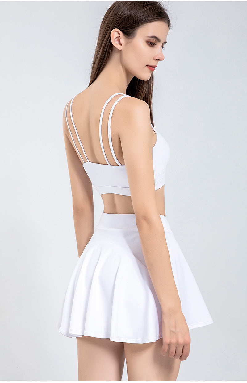 Double Strap Scoop Low Back Sports Bra