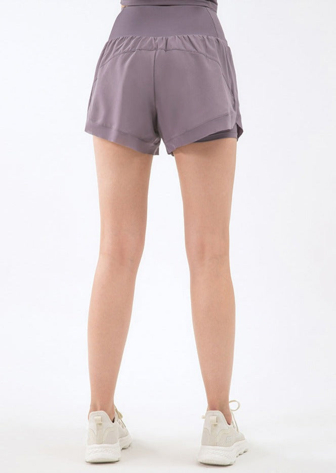 Mesh Lace Lined Active Shorts