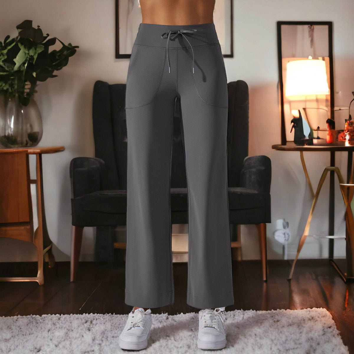 Tie Waist Straight Leg Pants