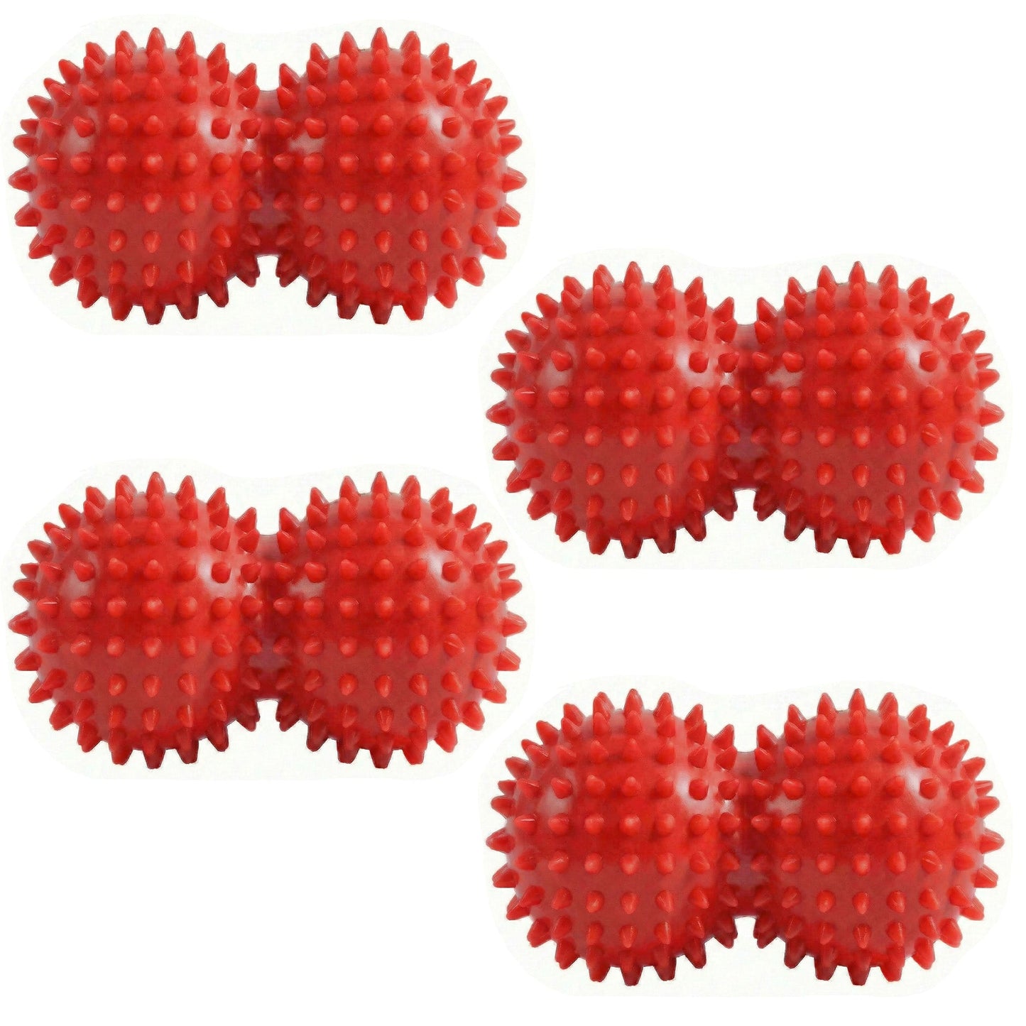 4-PC Textured Peanut Massage Ball for Deep Tissue Spine and Muscle Relief