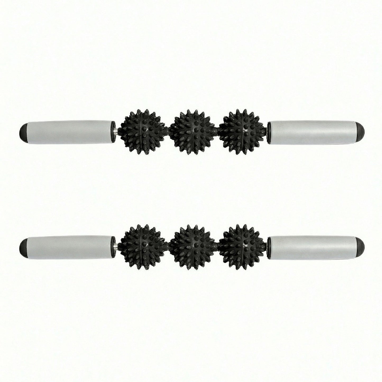 2-PC Handheld Massage Roller with Textured Therapy Balls for Deep Tissue Relief