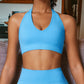 Plunge Halter Neck Sports Bra