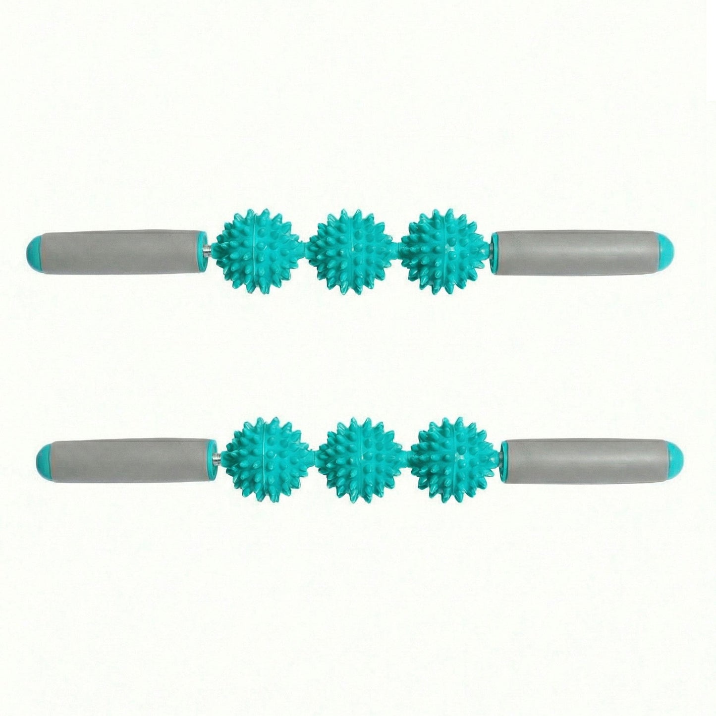 2-PC Handheld Massage Roller with Textured Therapy Balls for Deep Tissue Relief