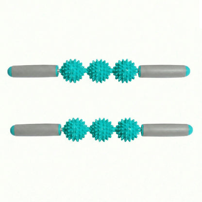 2-PC Handheld Massage Roller with Textured Therapy Balls for Deep Tissue Relief