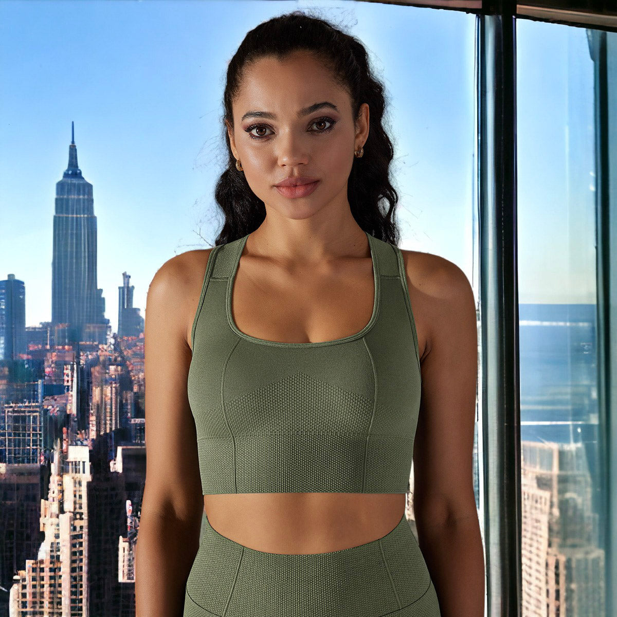 Textured Racerback Sports Bra