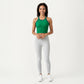 Ribbed High Neck Racerback Crop Top with Stretch Knit Fabric and Supportive Underband