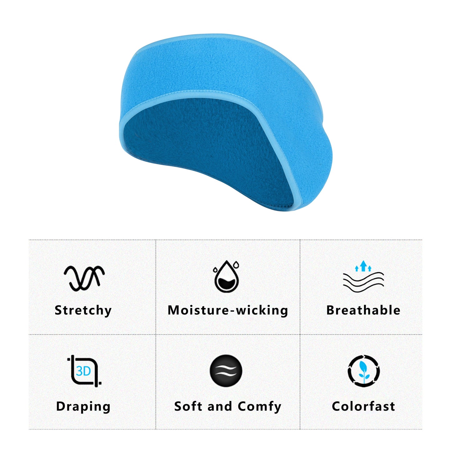 Winter Fleece Headband Moisture-Wicking for Running Sports Workouts Cold Weather Ear Warmer Unisex