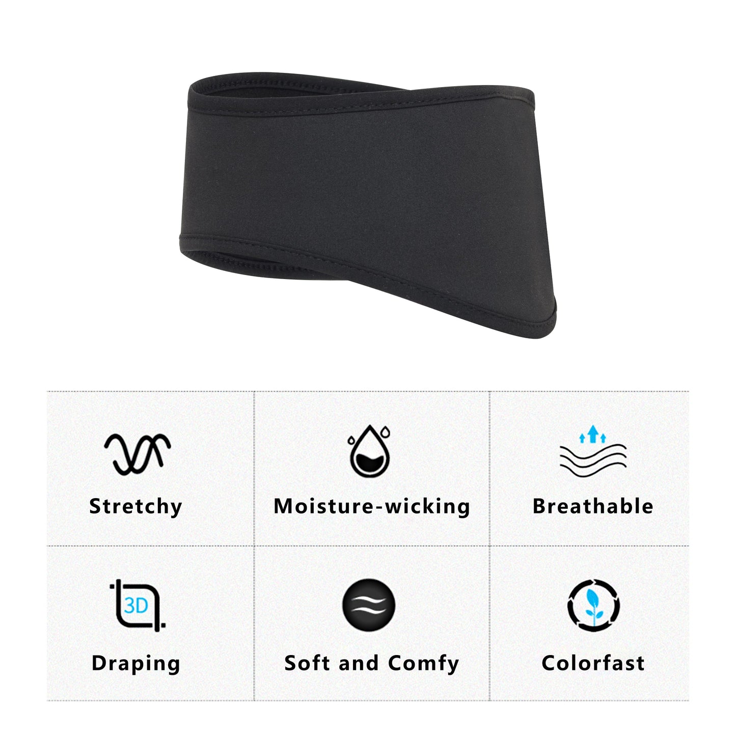 Sports Headband Moisture-Wicking for Running Workouts Exercise Men and Women Winter Ear Warmer