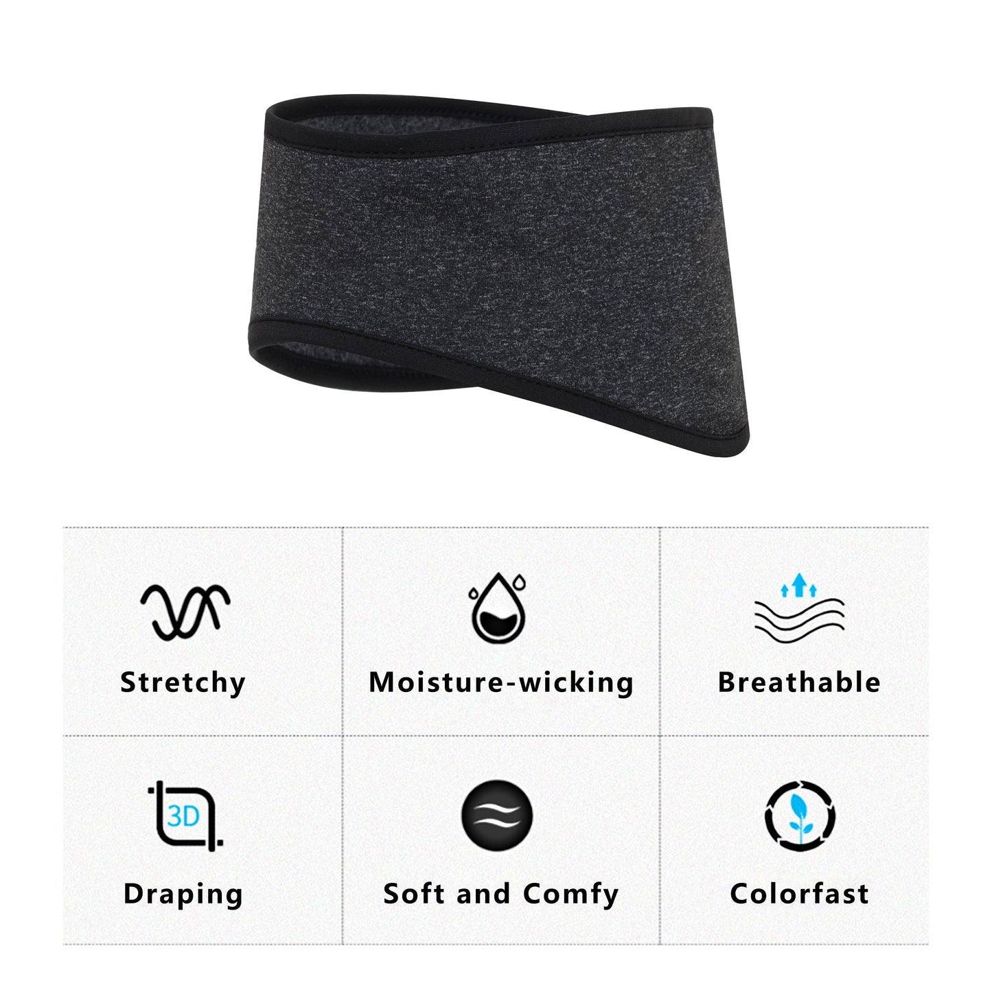 Sports Headband Moisture-Wicking for Running Workouts Exercise Men and Women Winter Ear Warmer