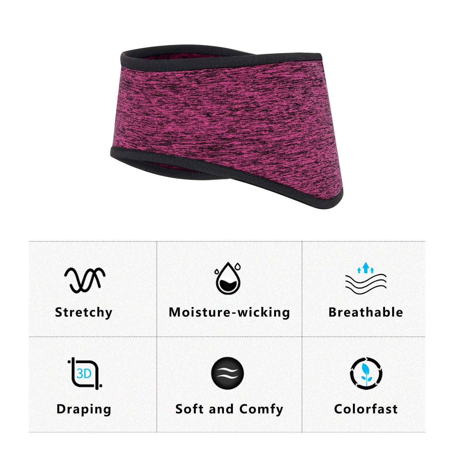 Sports Headband Moisture-Wicking for Running Workouts Exercise Men and Women Winter Ear Warmer