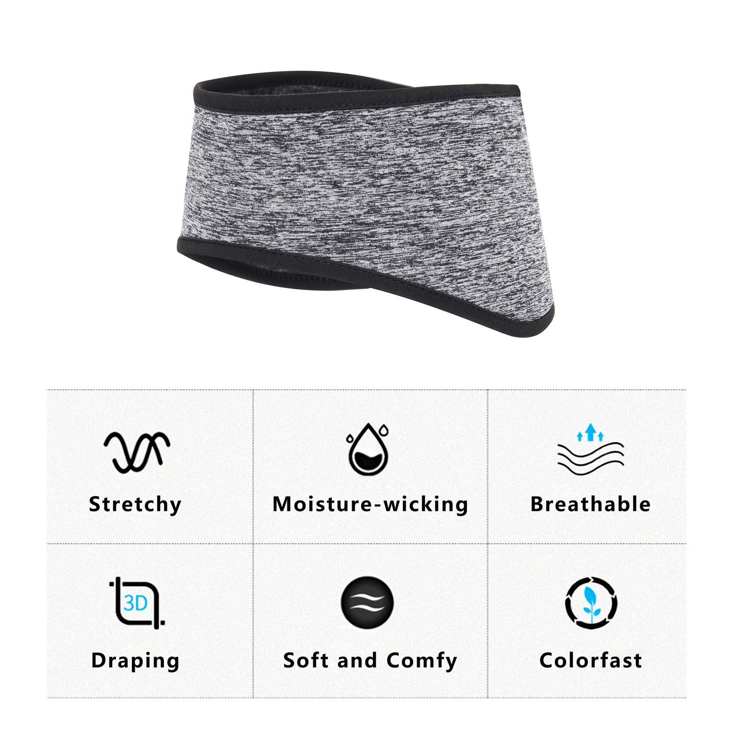 Sports Headband Moisture-Wicking for Running Workouts Exercise Men and Women Winter Ear Warmer