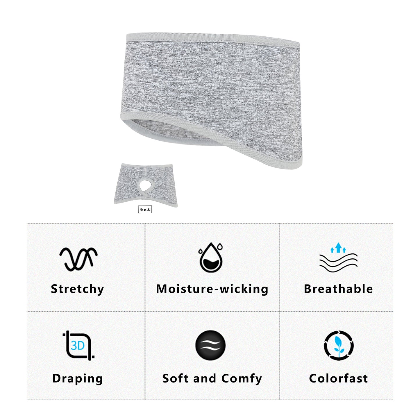 Ponytail Headband Moisture-Wicking for Running Exercise Workouts Winter Ear Warmer