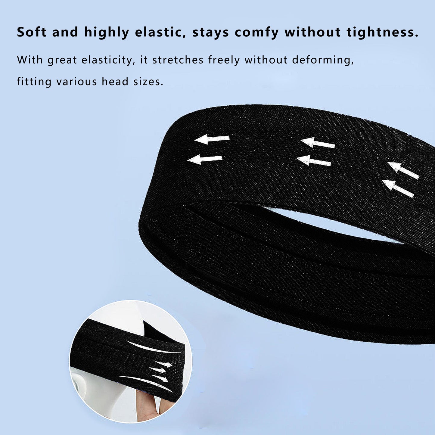 No Damage Stretchy Headbands Moisture-Wicking Quick-Dry for Sports Running Yoga Workouts Unisex