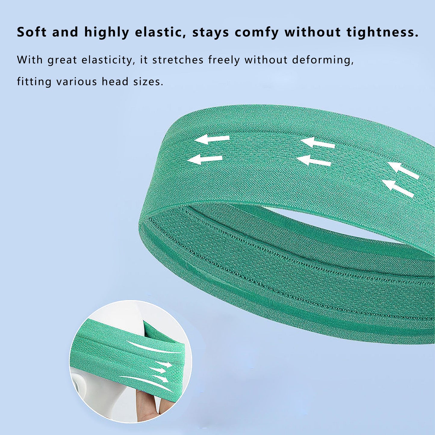 No Damage Stretchy Headbands Moisture-Wicking Quick-Dry for Sports Running Yoga Workouts Unisex