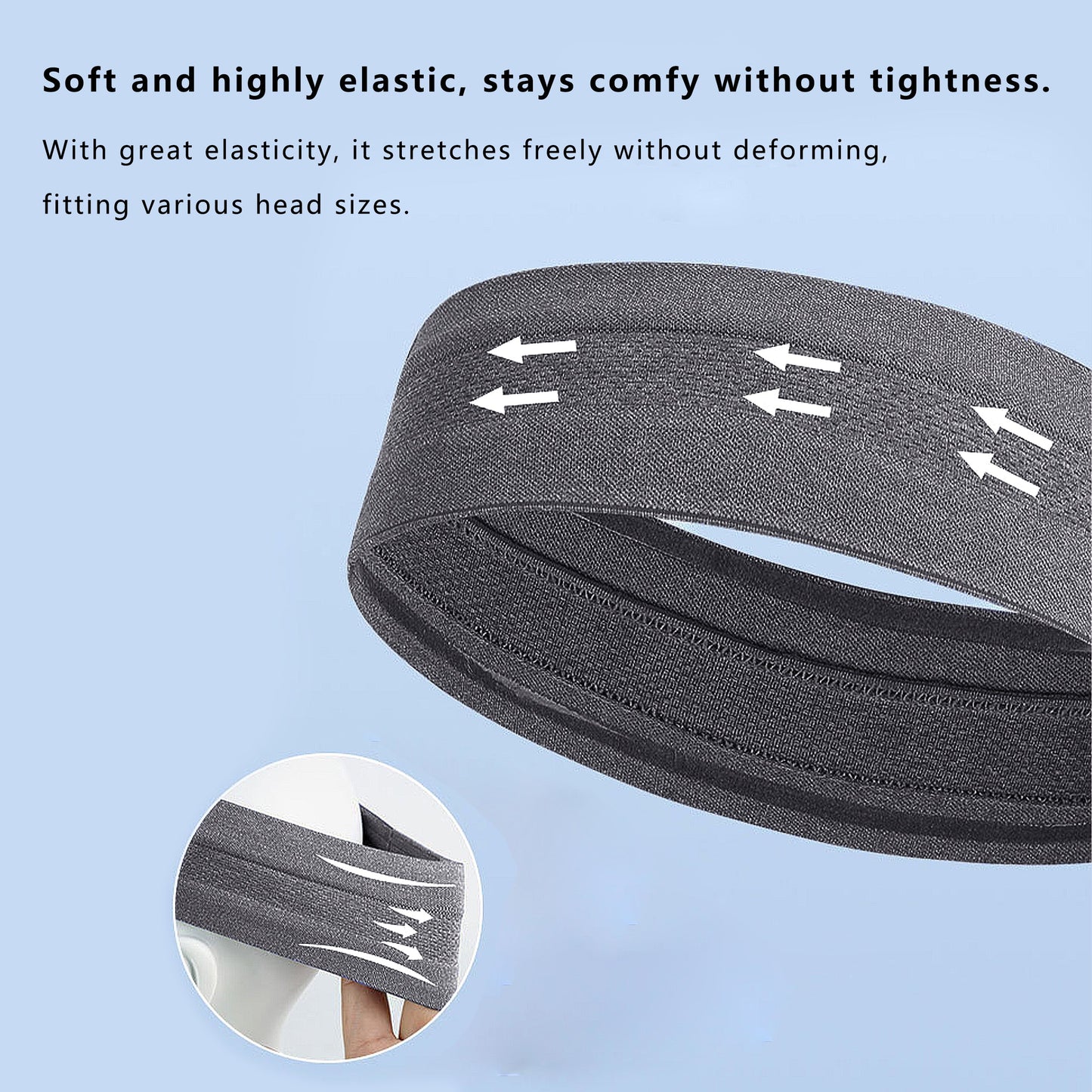 No Damage Stretchy Headbands Moisture-Wicking Quick-Dry for Sports Running Yoga Workouts Unisex