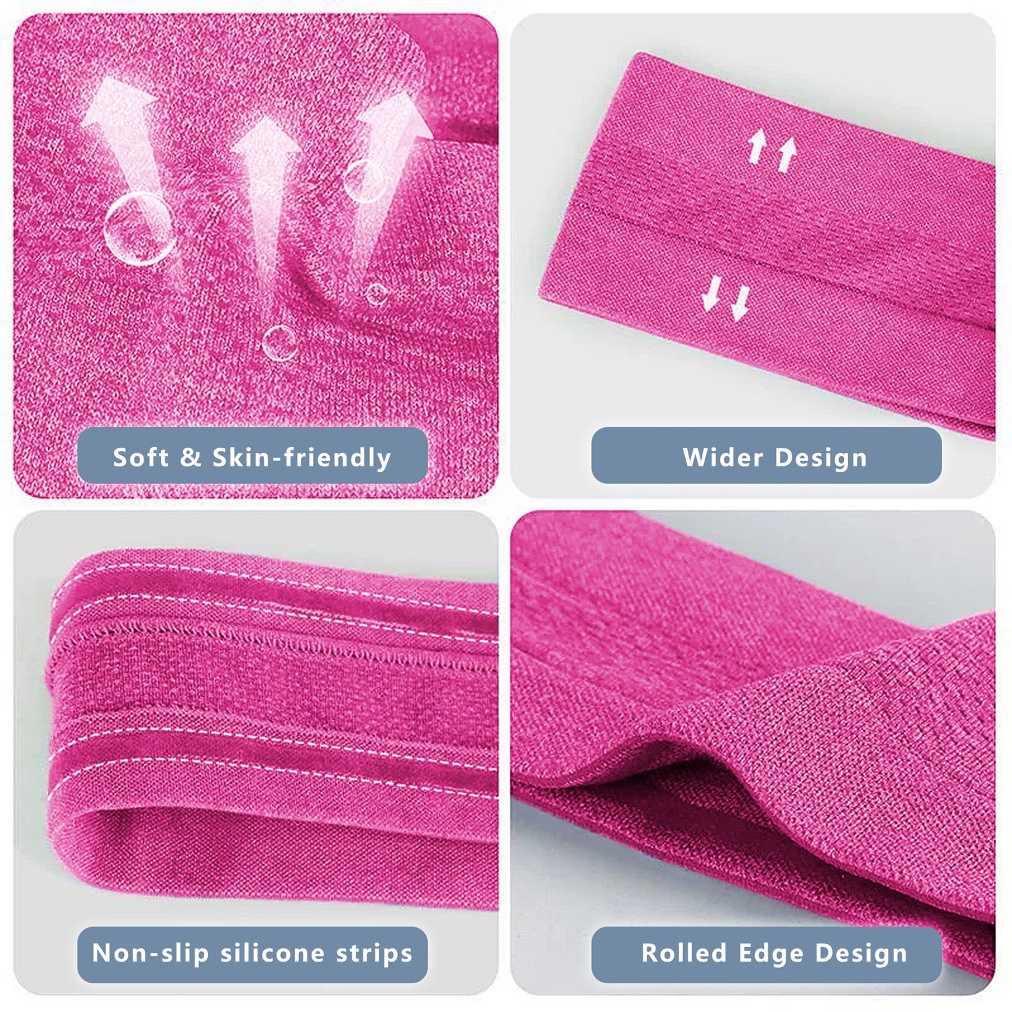 No Damage Stretchy Headbands Moisture-Wicking Quick-Dry for Sports Running Yoga Workouts Unisex