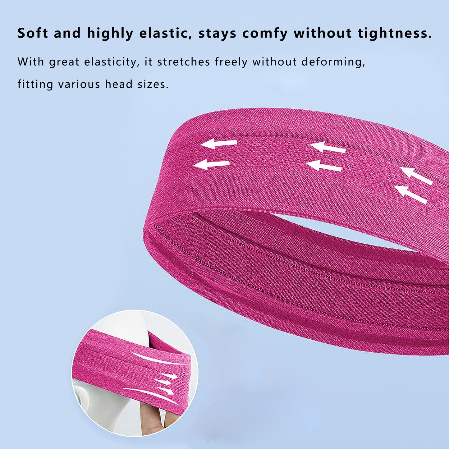 No Damage Stretchy Headbands Moisture-Wicking Quick-Dry for Sports Running Yoga Workouts Unisex