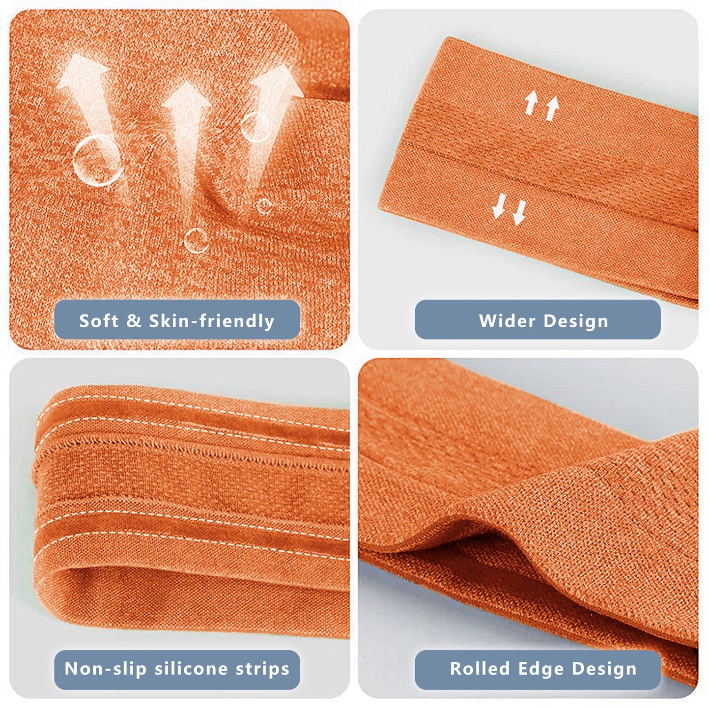 No Damage Stretchy Headbands Moisture-Wicking Quick-Dry for Sports Running Yoga Workouts Unisex
