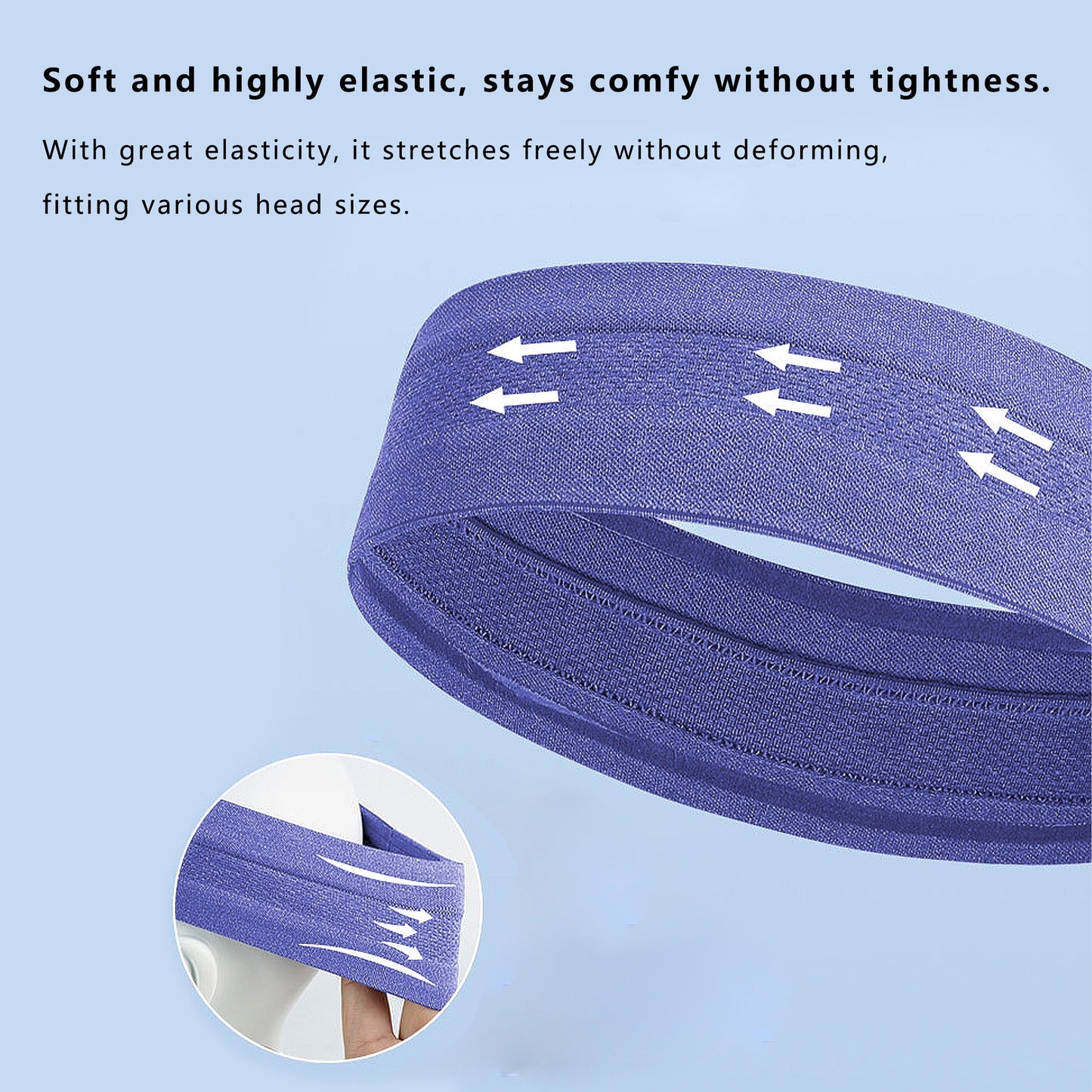 No Damage Stretchy Headbands Moisture-Wicking Quick-Dry for Sports Running Yoga Workouts Unisex