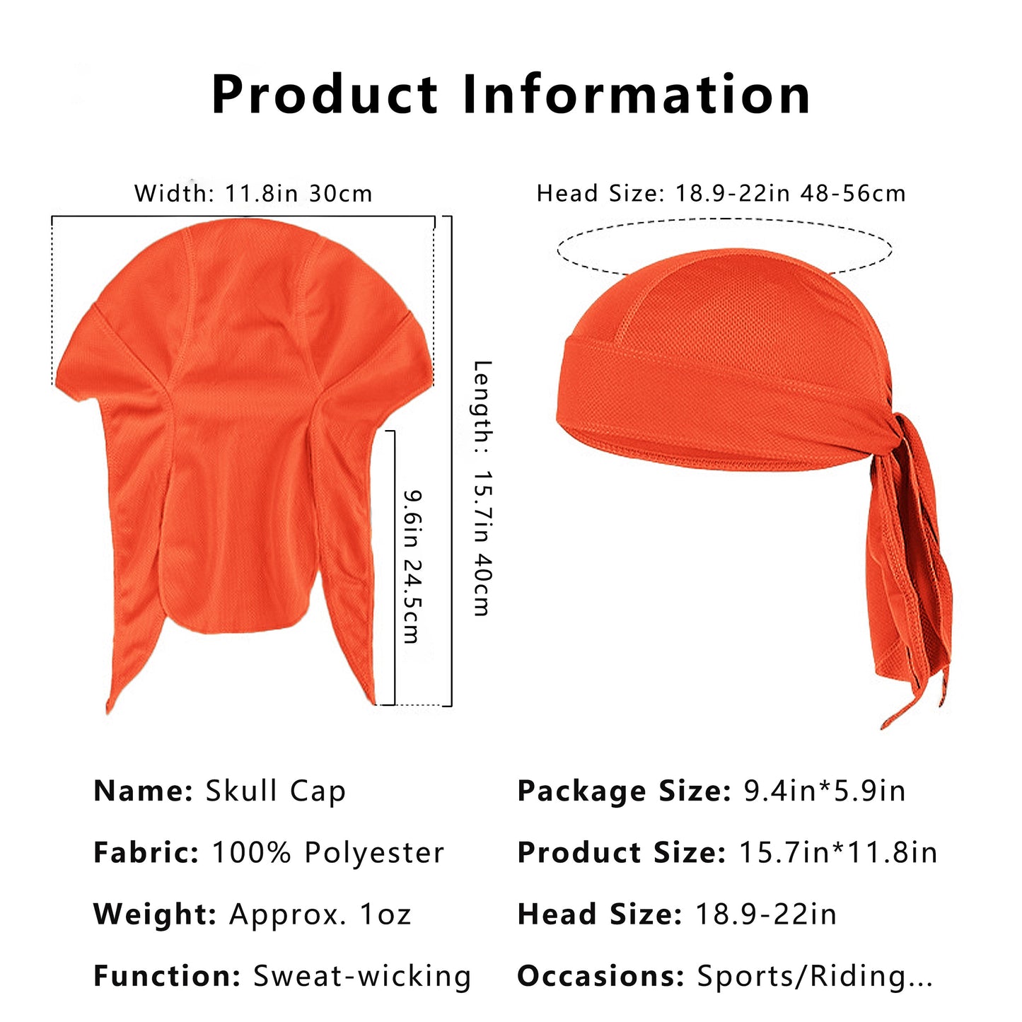 Sweat-Wicking Quick-Dry Skull Cap Cycling Hat Pirate Hat Bandana Head Wrap for Men and Women Sports