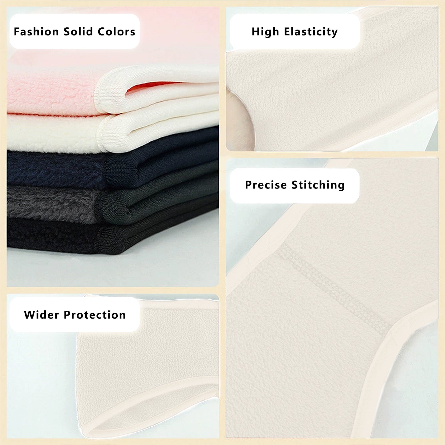 Winter Fleece Headband Ear Warmer Comfy Moisture-Wicking Windproof for Running Outdoor Activities