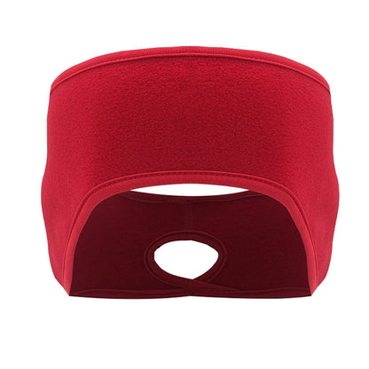 Ponytail Fleece Headband Winter Ear Warmer Moisture-Wicking Windproof for Running Outdoor Sports