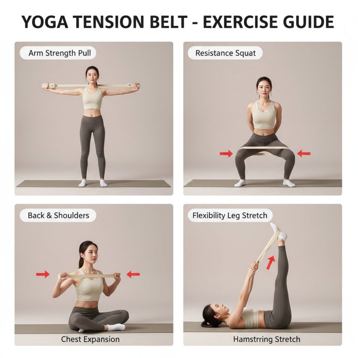 Yoga Stretch Strap 2 Pack Non Elastic Poly Cotton Webbing with Adjustable Metal Buckle for Flexibility Training 71x1in