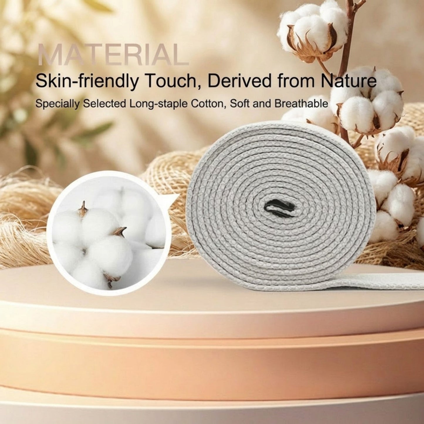 Yoga Stretch Strap 2 Pack Non Elastic Poly Cotton Webbing with Adjustable Metal Buckle for Flexibility Training 71x1in