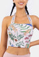 Tie Neck Floral Sports Top