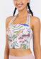 Tie Neck Floral Sports Top