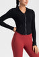 Curved Hem Collared Activewear Jacket