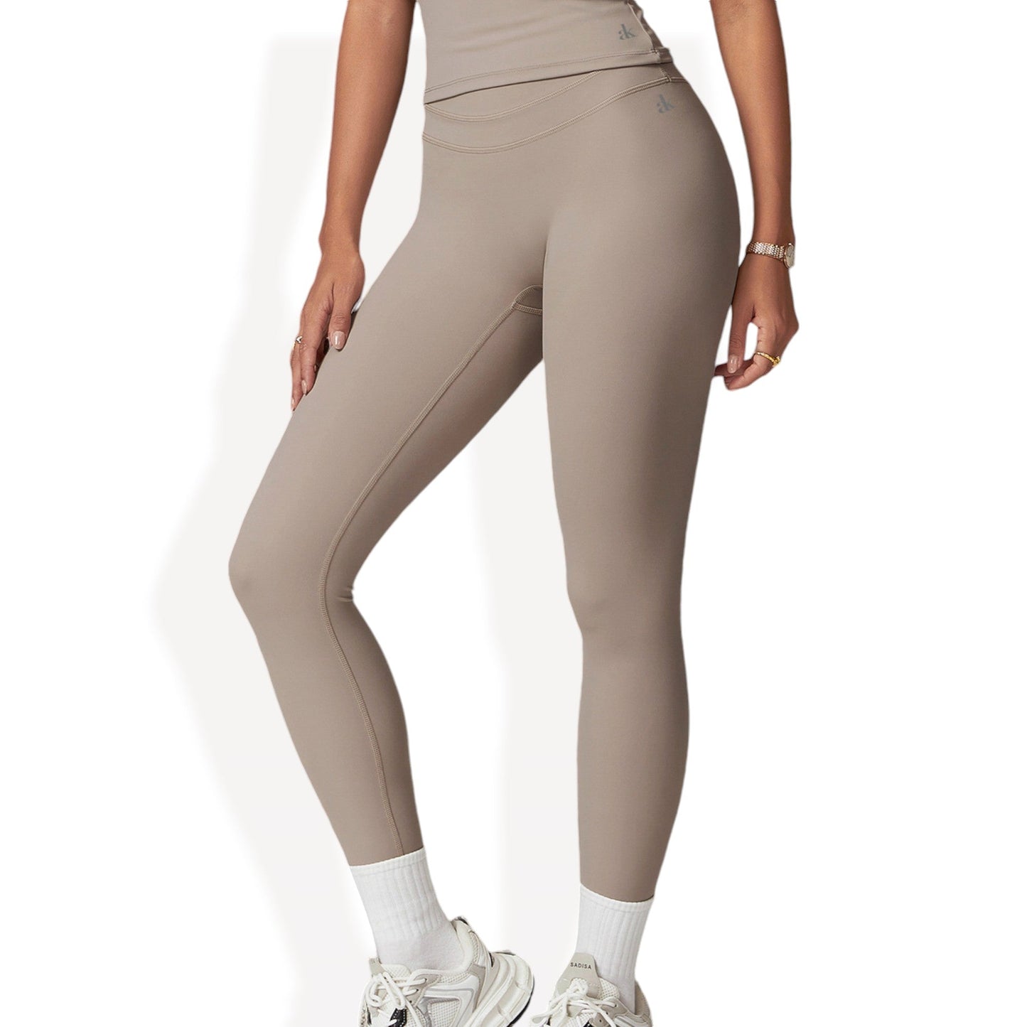 Anna-Kaci Women's High-Waisted Compression Leggings with Crossover Waistband