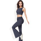 Anna-Kaci Women's Flared High Waist Pants and Cropped Tank Top Activewear Set