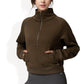 Anna-Kaci Women's Cropped Half-Zip Pullover Hoodie with Front Pocket