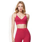 V-Neck Longline Sports Bra with Adjustable Spaghetti Straps