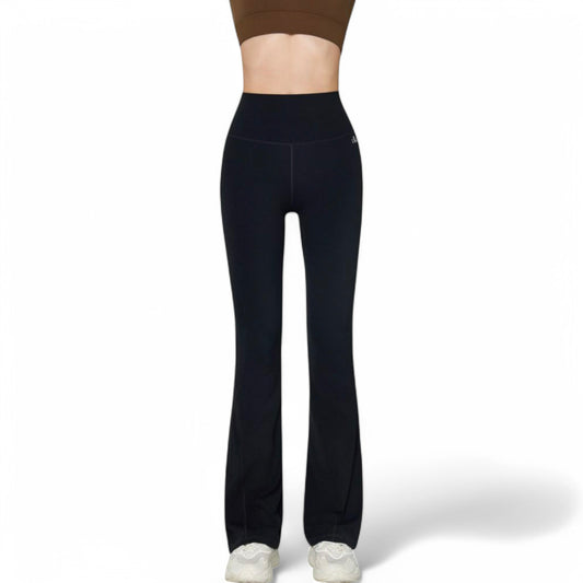 High-Waist Flared Leggings with Stretch Fabric and Contoured Fit