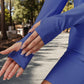 Ribbed Long Sleeve Half-Zip Activewear Top