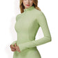 Ribbed Long Sleeve Half-Zip Activewear Top