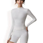Ribbed Long Sleeve Half-Zip Activewear Top