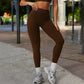 High Waist Seamless Leggings with Contoured Panels for Comfortable Stretch Fit
